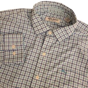 Tommy Bahama Men's Large Blue Plaid The Siesta Key Long Sleeve  Button-Up Shirt
